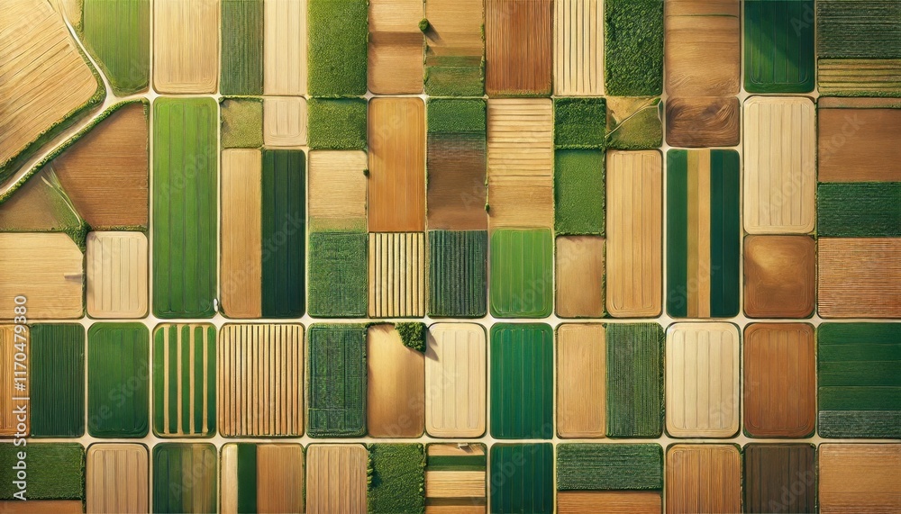 Aerial view of colorful farmland parcels. Generated with AI. Aerial view of colorful farmland parcels. Generated with AI.