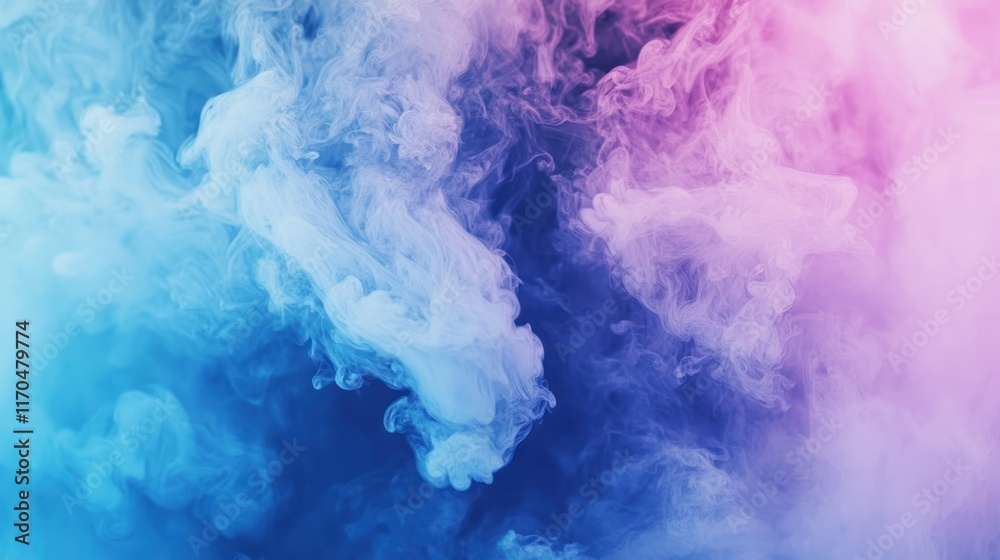 Fototapeta premium Abstract Blue Pink Swirling Smoke Cloudscape