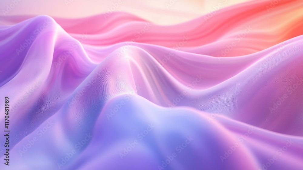 Fototapeta premium Abstract Pastel Pink and Purple Waves Flowing Softly