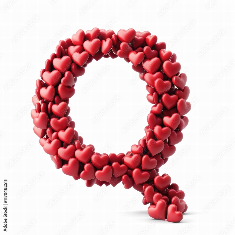 Obraz premium Heart Shaped Letters for Valentine's Celebration, Valentine's Day Word Design. Generative AI
