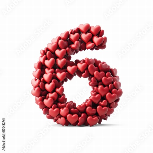 Heart Shaped Letters for Valentine's Celebration, Valentine's Day Word Design. Generative AI