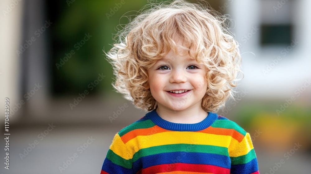 Joyful child smiling outdoors portrait photography vibrant environment playful atmosphere close-up perspective