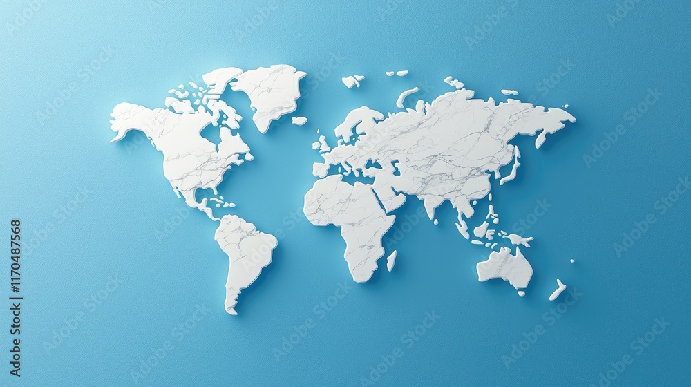 Global map representation creative design digital art minimalistic style flat perspective world geography concept Global map representation creative design digital art minimalistic style flat perspective world geography concept