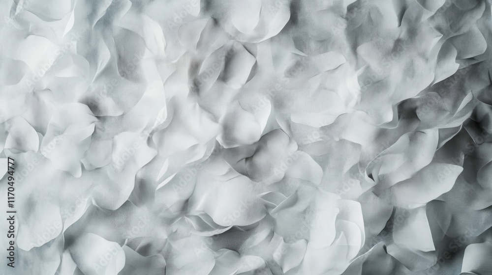 Fototapeta premium Soft monochromatic gray background with delicate petal-like textures creating a calm and serene atmosphere