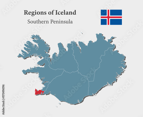 Vector map Iceland - Southern Peninsula