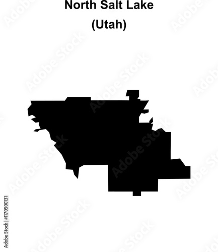 North Salt Lake (Utah) blank outline map