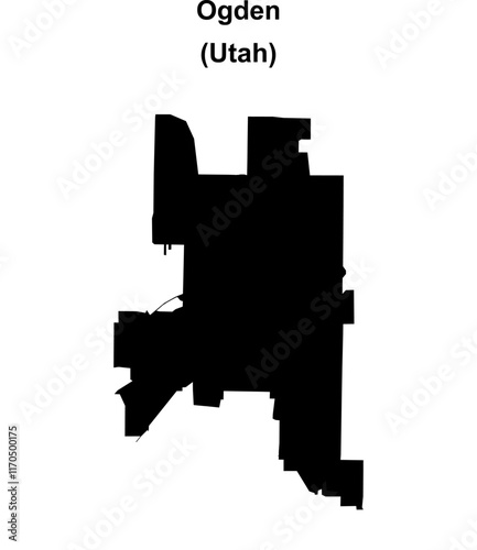 Ogden (Utah) blank outline map