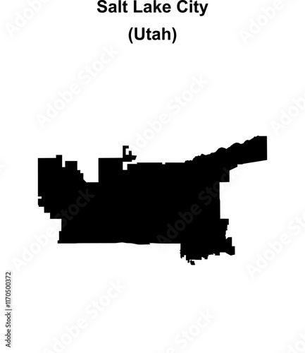 Salt Lake City (Utah) blank outline map