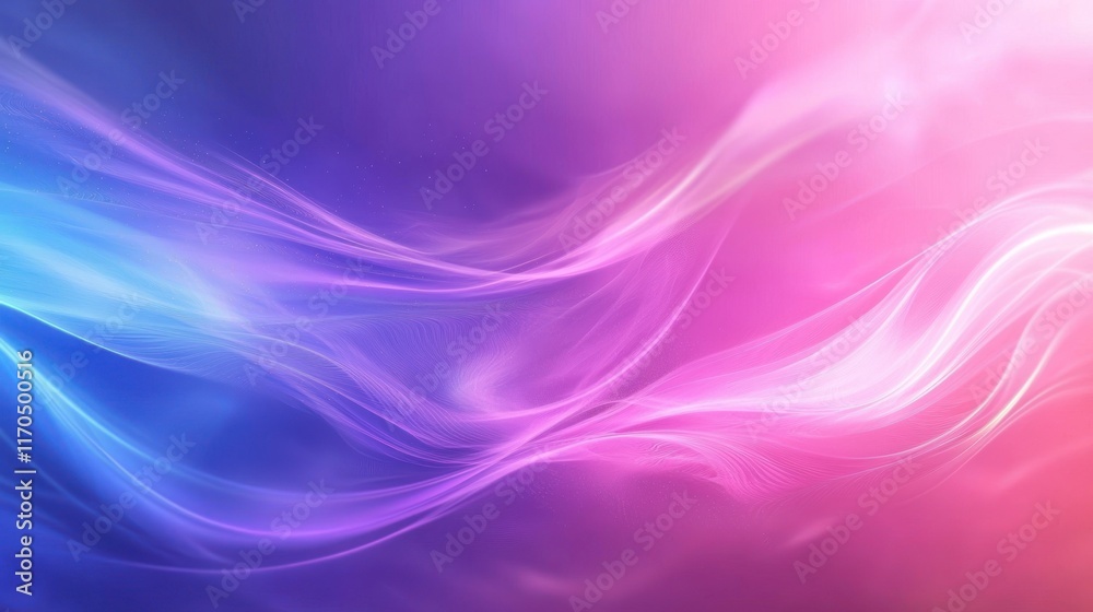 Fototapeta premium Abstract Pink and Blue Flowing Light Waves