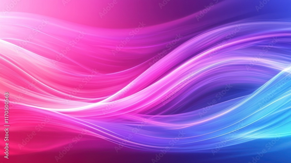 Naklejka premium Abstract Pink Blue Swirling Light Wave Pattern