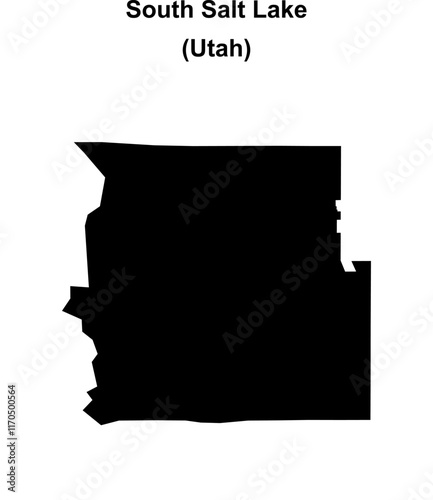 South Salt Lake (Utah) blank outline map