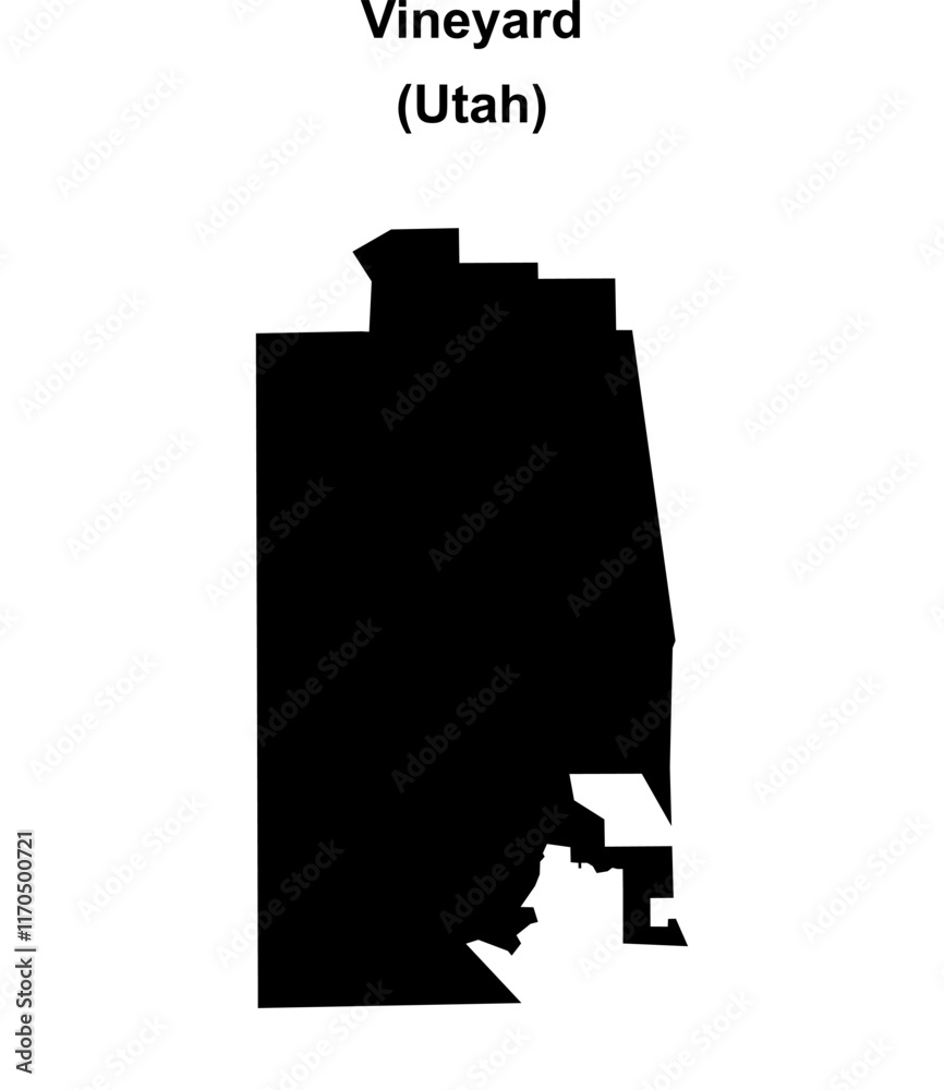 Vineyard (Utah) blank outline map Vineyard (Utah) blank outline map