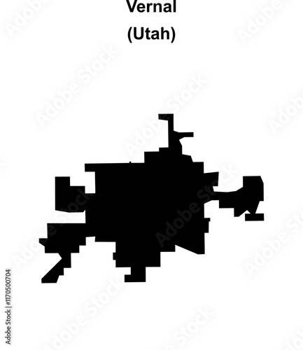 Vernal (Utah) blank outline map
