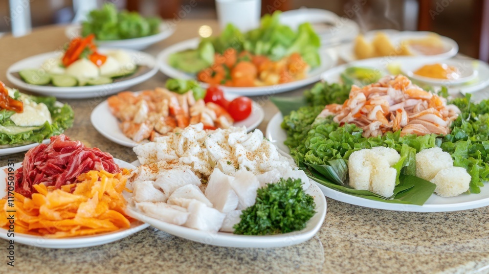 A Culinary Delight: Assorted Fresh Dishes A Culinary Delight: Assorted Fresh Dishes