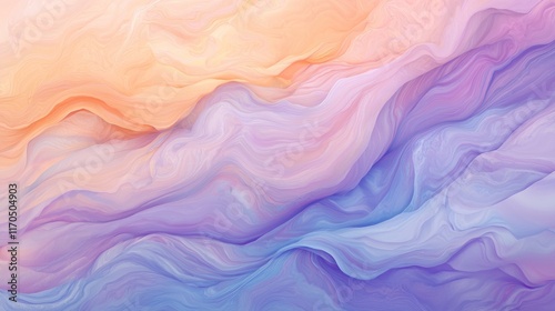 Wallpaper Mural Abstract Pastel Swirls of Lavender and Peach Hues Torontodigital.ca