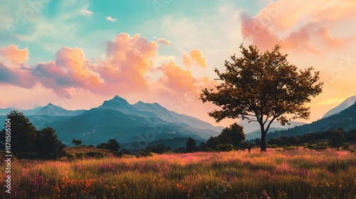 banner mockup scenic landscape