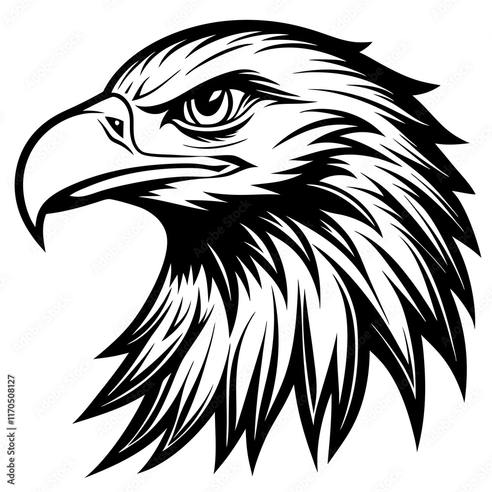 Obraz premium Vector Eagle Head Illustration for Print and Graphics Design