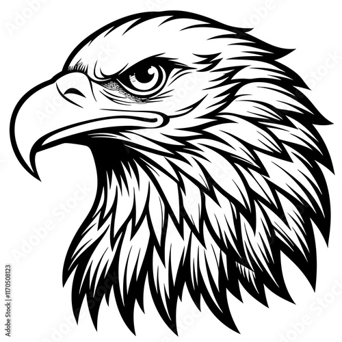 Vector Eagle Head Illustration for Print and Graphics Design photo