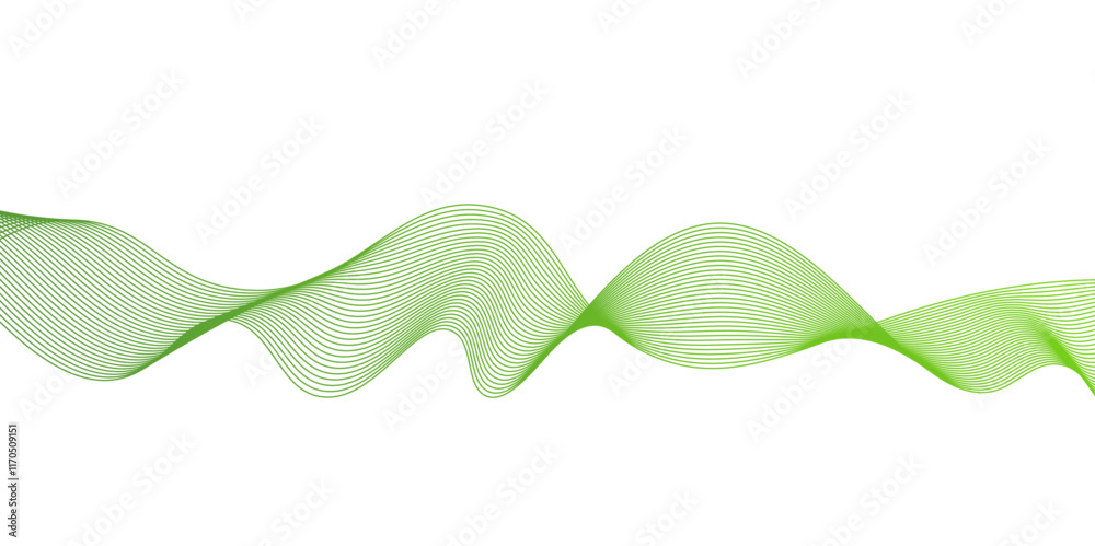 Fototapeta premium Abstract colorful wave element for design. green wave background,abstract vector green wave melody lines ,backdrop. Vector illustration of soft dynamic swoosh,