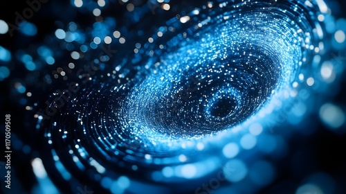 Wallpaper Mural Abstract Blue Vortex: Sparkling Energy Swirl Background Torontodigital.ca