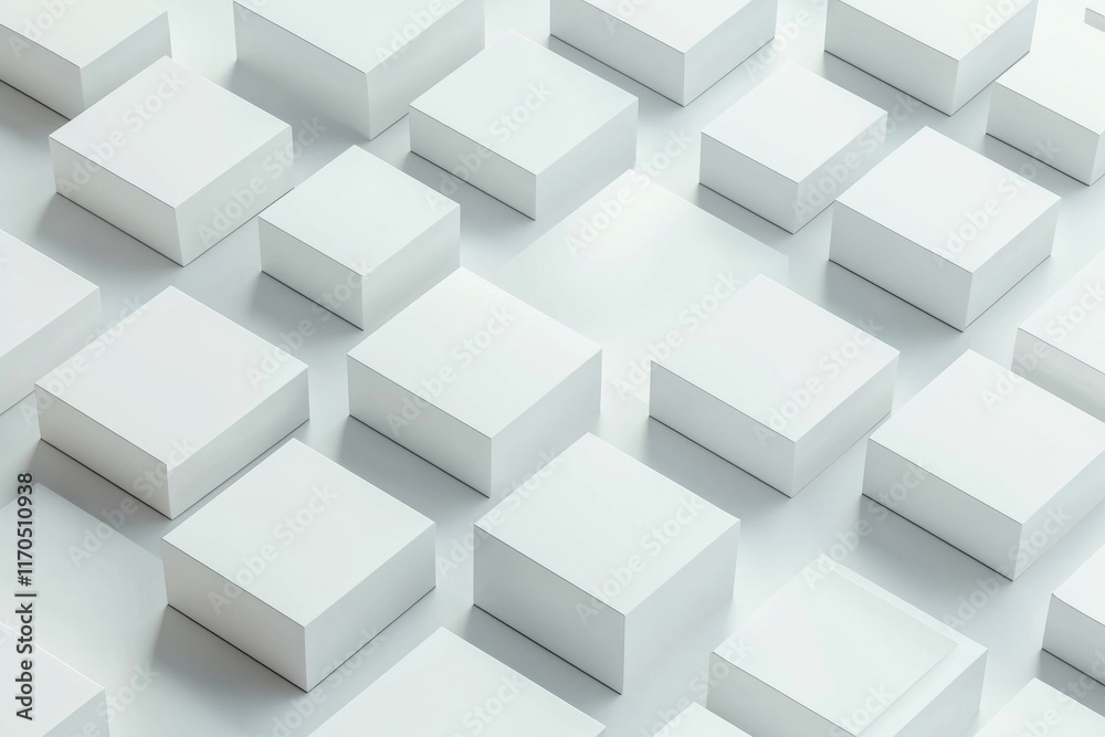 Minimalistic white background with square empty boxes Minimalistic white background with square empty boxes