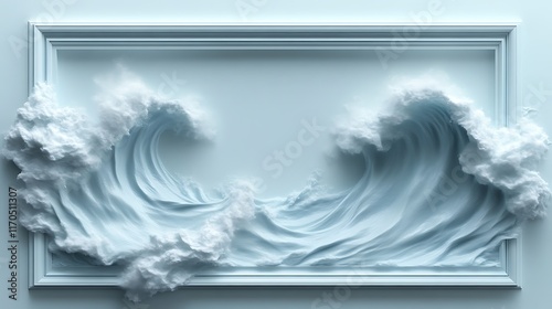 Obraz na płótnie Frozen Waves Encased In An Elegant Frame w salonie