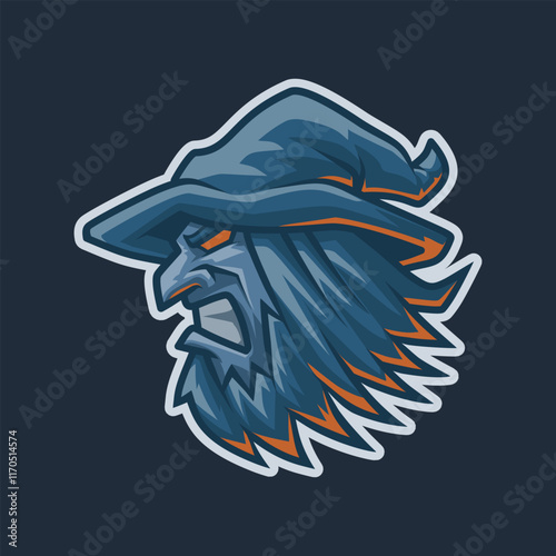 Angry Wizard Head Esport Mascot Vector Illustration is perfect for your brand business