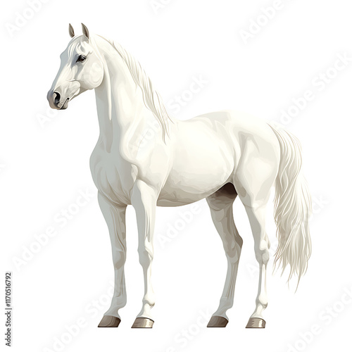 Elegant unicorn in pastel illustration isolated on transparent background