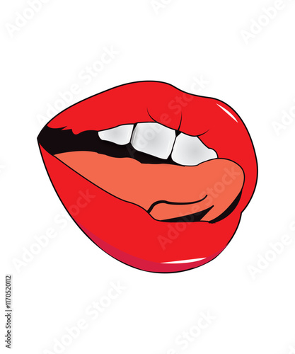 Sexy lip vector art illustrator 