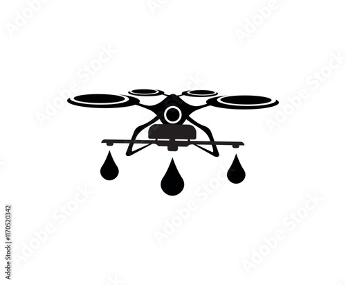 drone spraying icon on white background	