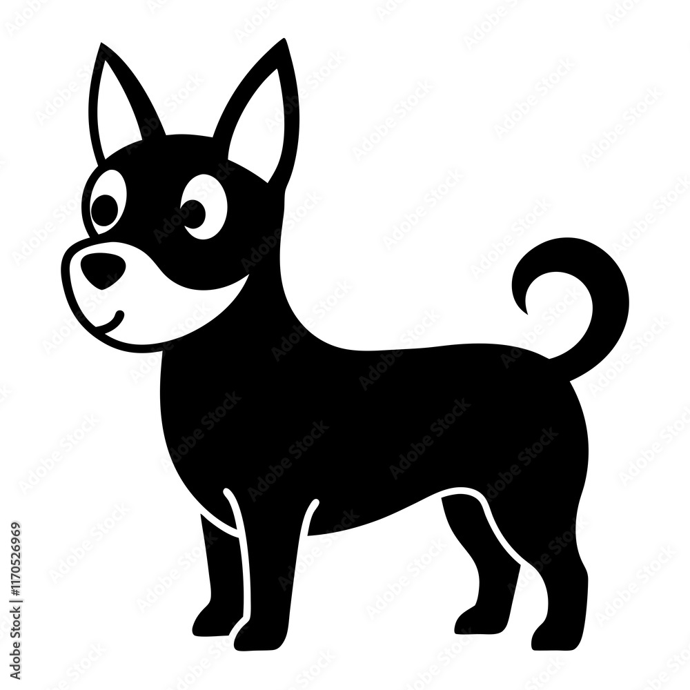 Cute Small Dog on White Background Cute Small Dog on White Background