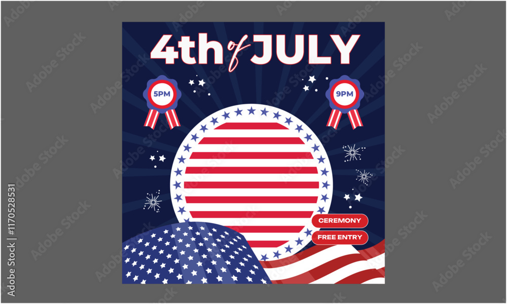4th of July  Socials Media