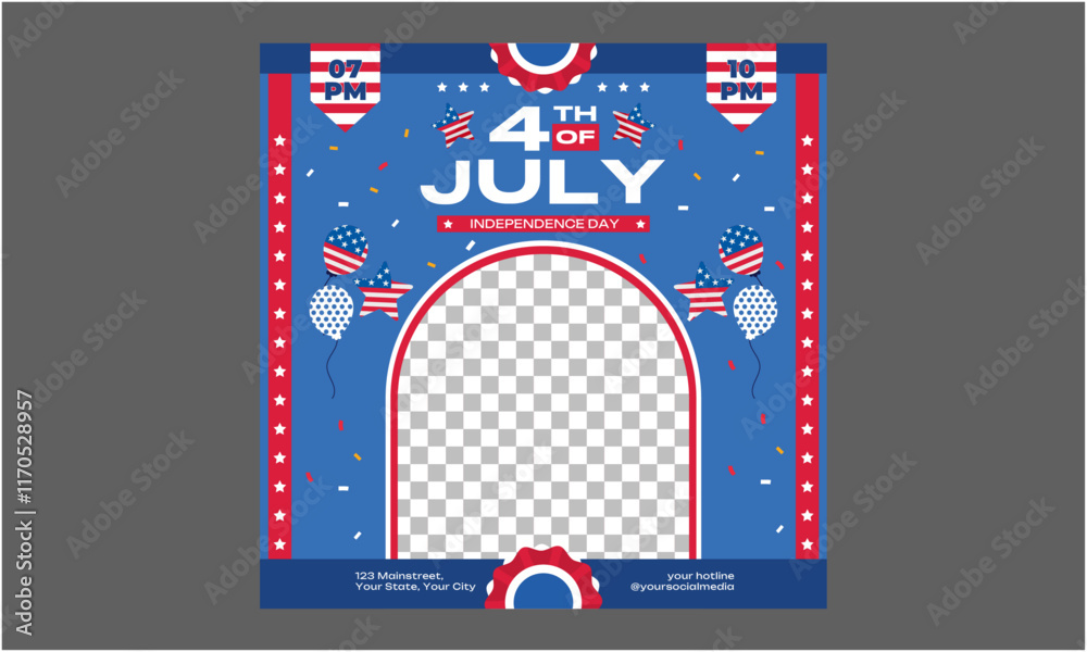 4th of July  Socials Media