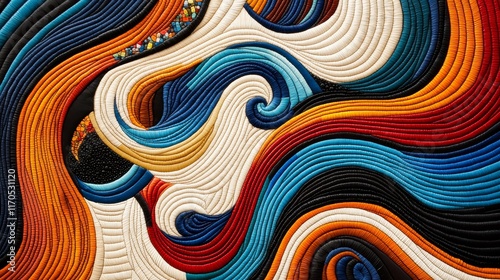 Intricate abstract art of diverse individuals with vivid patterns, forming a cohesive and visually dynamic modern art style design
