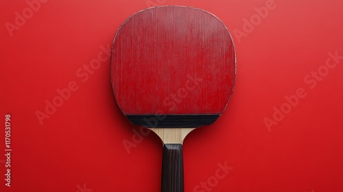 Obraz na płótnie Red Ping Pong Paddle Against Red Background w salonie