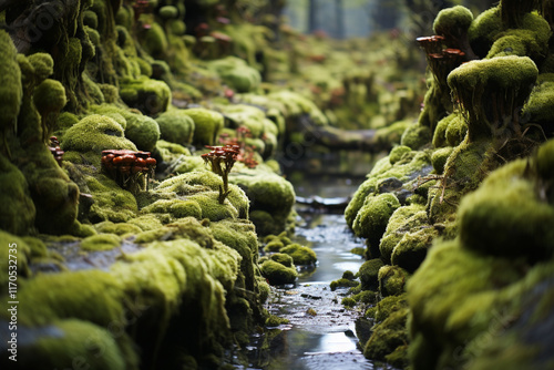 Behold enigmatic allure of sphagnum bog, where ethereal tapestry of peat moss, meandering waterways, and delicate equilibrium converge to create a sanctuary of unparalleled splendor photo