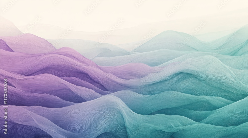 Fototapeta premium Soft pastel gradient of gentle pencil strokes with layered colors creating a serene and tranquil atmosphere