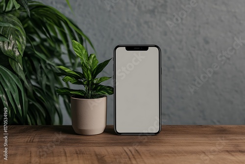 smartphone mockup wooden desk