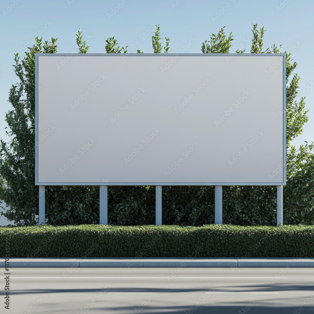Blank billboard template, versatile mock-up, transparent backdrop, ideal for advertising concepts, customizable for various uses
