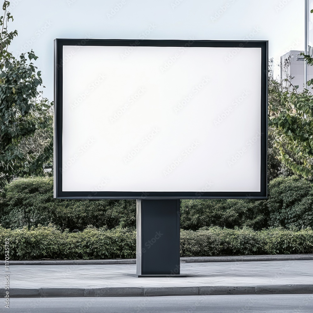 Blank billboard mock-up with transparent background, ideal for advertising layouts, promotional material design, versatile and customizable