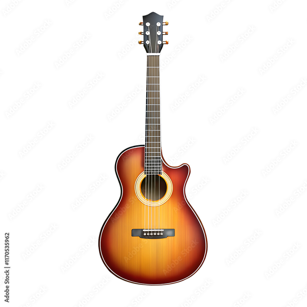 Naklejka premium Guitar isolated on transparent background