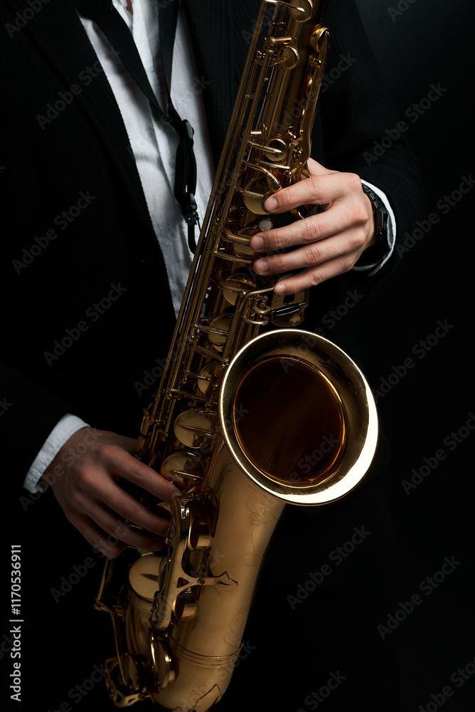 Obraz premium playing the saxophone