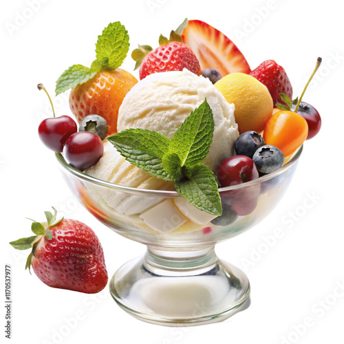 ice cream with fruits