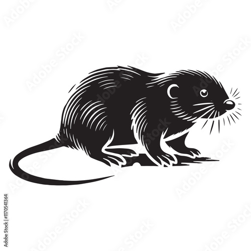Creative mole silhouette for innovative digital uses - Mole illustration - minimallest mole vector
