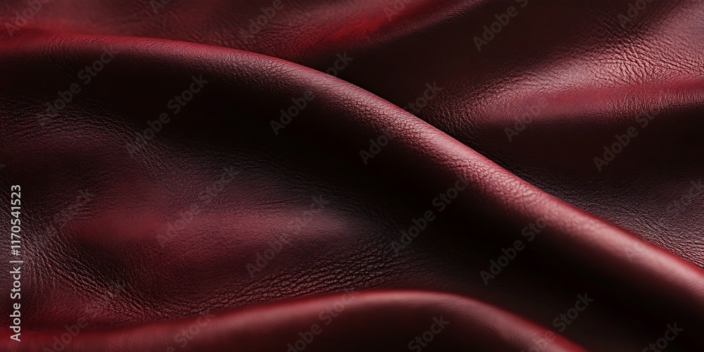 Fototapeta premium Close-Up of Luxurious Red Leather Texture with Natural Grain and Folds