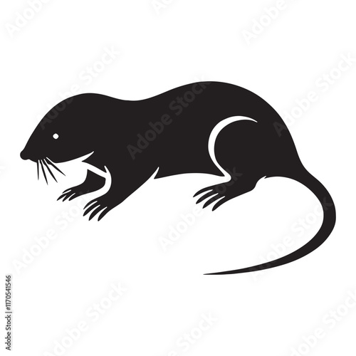 Stylish mole silhouette for unique design purposes - Mole illustration - minimallest mole vector
 photo