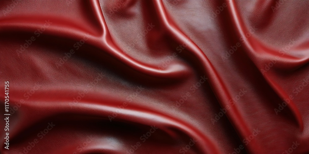 Fototapeta premium Close-Up of Luxurious Red Leather Texture with Natural Grain and Folds
