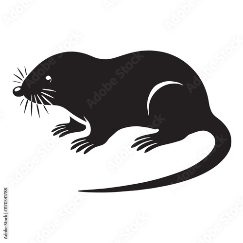 Captivating mole silhouette for innovative print projects - Mole black vector
 photo