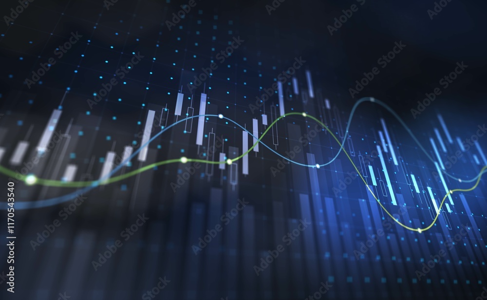 Obraz premium Dynamic Data Visualization with Market Trends and Analytics.
