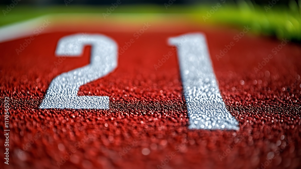 Number Twenty One on a Red Surface